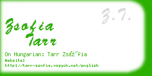 zsofia tarr business card